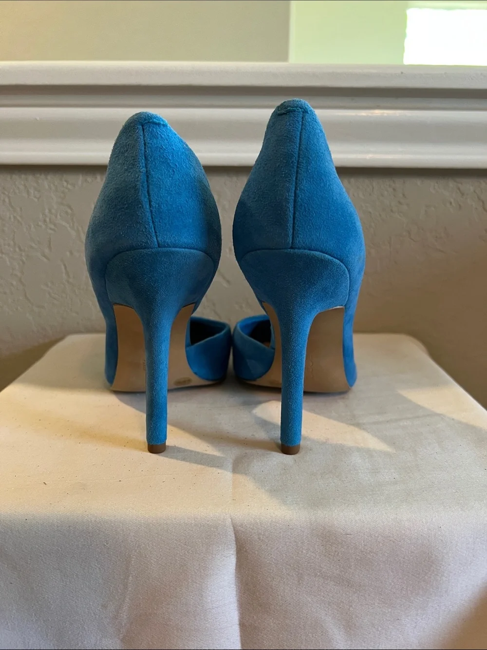 BCBG Blue Suede Pointed-Toe Pumps